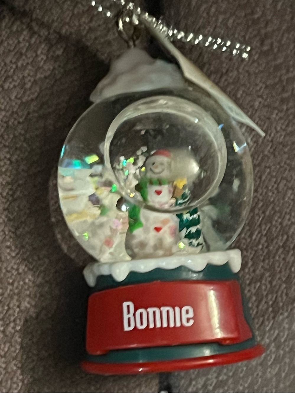 Personalized Bonnie Red Snow Globe Ornament - Holiday Home Decor